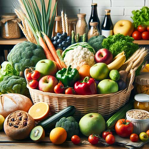 Vegetarisch Ernährung Gemüse Obst Brot Getreide Lebensmittel