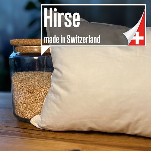 Schweizer Hirsekissen gefüllt mit Schweizer Bio Hirsespreu
