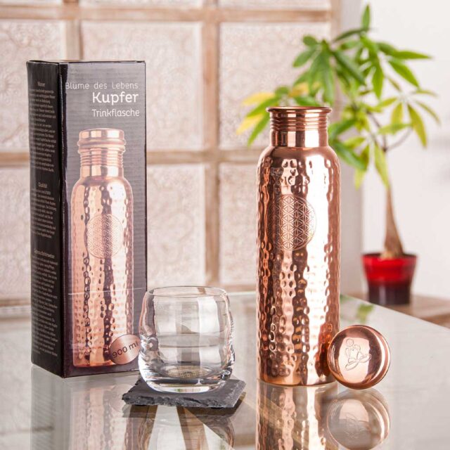 Kupferflasche gross Blume des Lebens